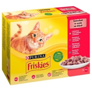 Friskies Mix mėsa - šlapias kačių ėdalas - 12 x 85 g