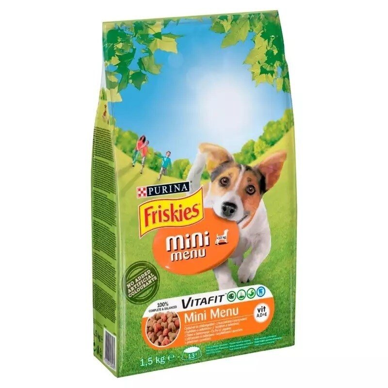 FRISKIES Mini Menu vištienos ir daržovių sausas šunų ėdalas - 1,5 kg FRISKIES Mini Menu vištienos ir daržovių sausas šunų ėdalas - 1,5 kg