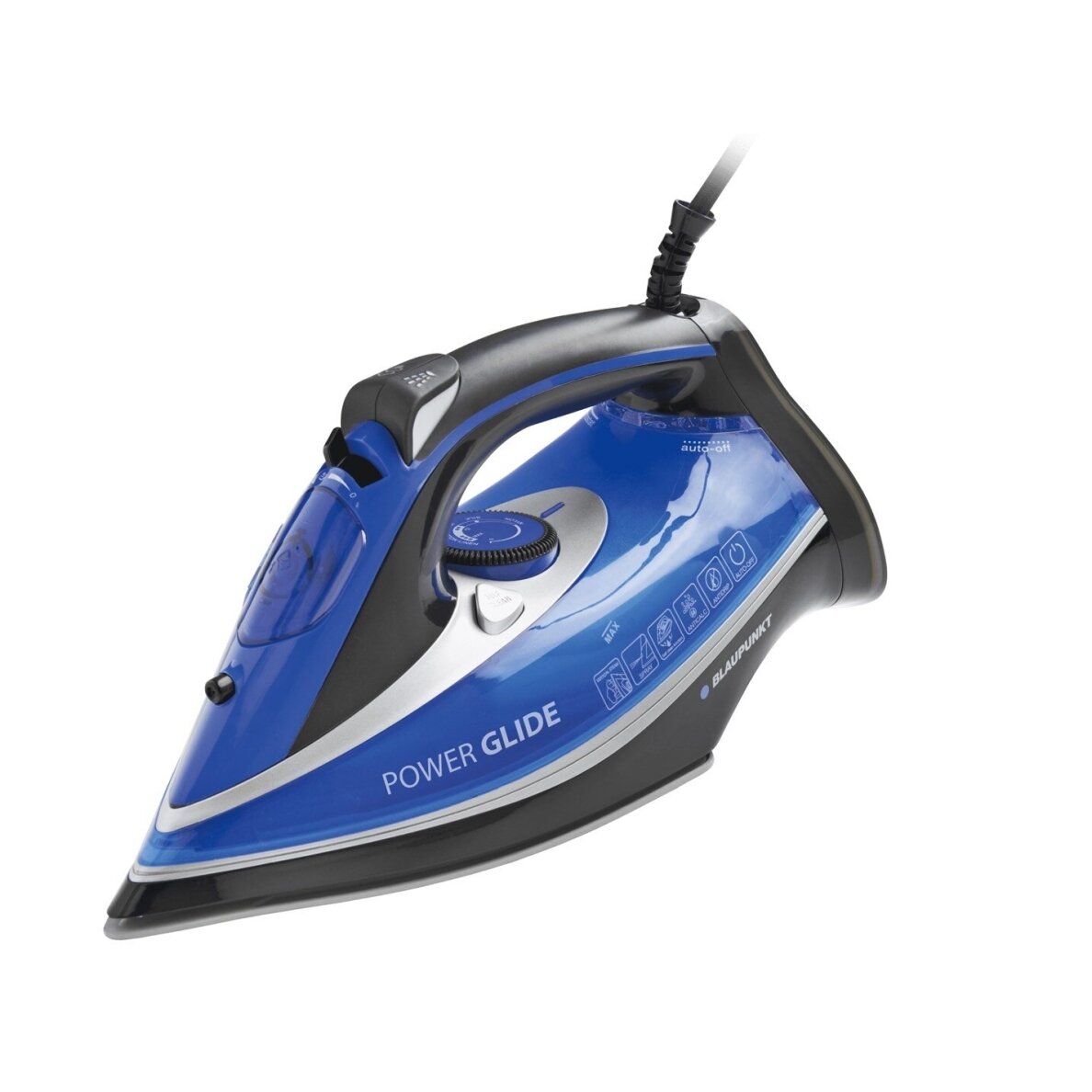 Garų lygintuvas Blaupunkt HSI401, 2600 W, nerūdijančio plieno padas, mėlynas/baltas