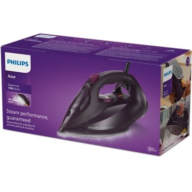 Garų lygintuvas Philips 7000 Series DST7061/30, 3000 W, SteamGlide Elite padas, violetinis 2 Garų lygintuvas Philips 7000 Series DST7061/30, 3000 W, SteamGlide Elite padas, violetinis 2