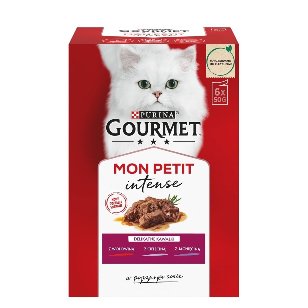 GOURMET Mon Petit Meat Mix - šlapias kačių ėdalas - 6 x 50 g