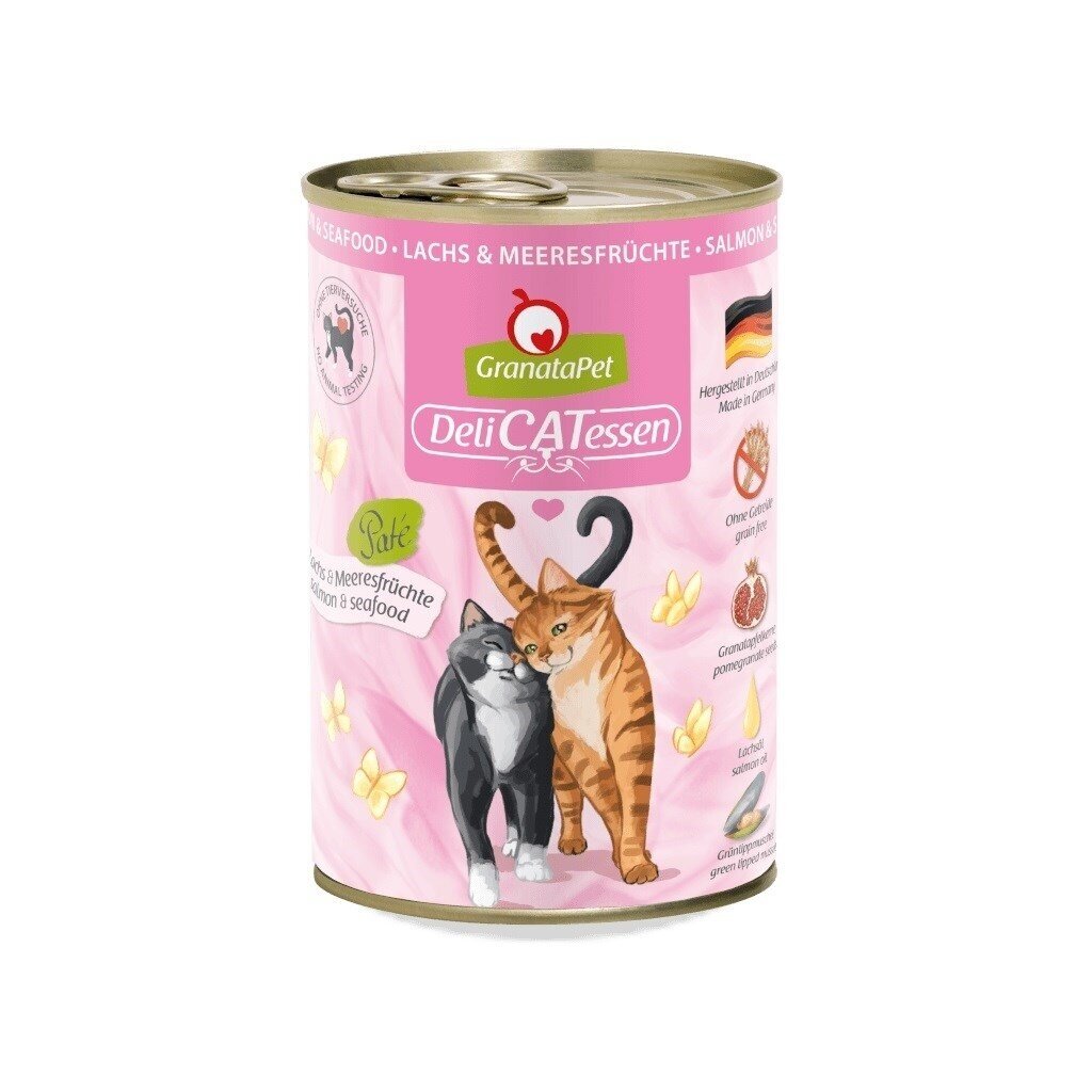 GRANATAPET DeliCATessen lašiša ir jūros gėrybės - šlapias kačių ėdalas - 400 g GRANATAPET DeliCATessen lašiša ir jūros gėrybės - šlapias kačių ėdalas - 400 g