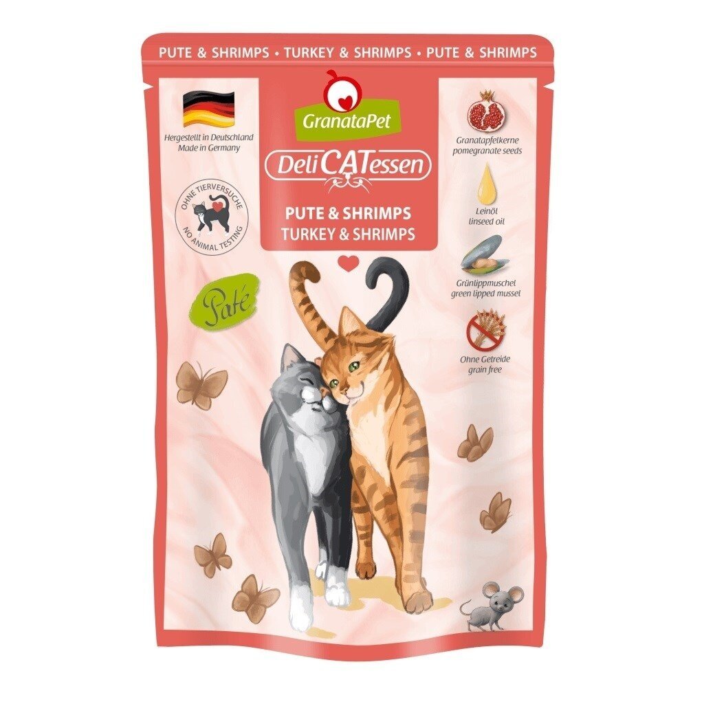 GRANATAPET DeliCATessen - šlapias kačių ėdalas su kalakutiena ir krevetėmis - 85 g GRANATAPET DeliCATessen - šlapias kačių ėdalas su kalakutiena ir krevetėmis - 85 g