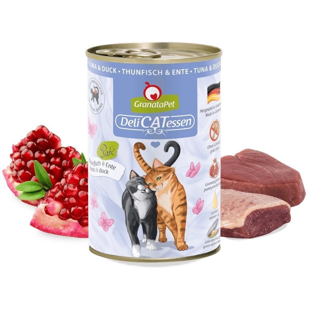 GRANATAPET DeliCATessen Tuna and Duck – šlapias kačių maistas su tunu ir antiena, 400 g 1 GRANATAPET DeliCATessen Tuna and Duck – šlapias kačių maistas su tunu ir antiena, 400 g 1