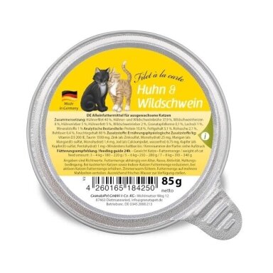GRANATAPET Filet à la carte vištienos ir šernienos filė – šlapias kačių ėdalas – 85 g