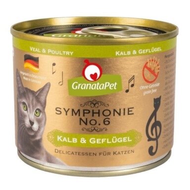 GRANATAPET Symphonie No.6 - šlapias kačių ėdalas su veršiena ir paukštiena, 200 g