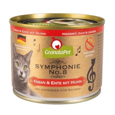 GRANATAPET Symphonie No.8 - šlapias kačių ėdalas su fazanais ir antiena bei vištiena, 200 g