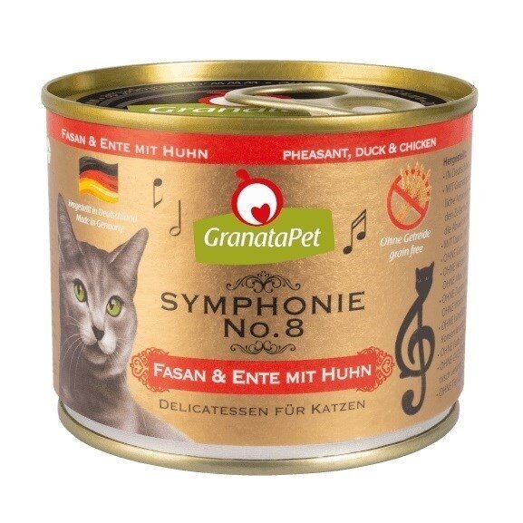 GRANATAPET Symphonie No.8 - šlapias kačių ėdalas su fazanais ir antiena bei vištiena, 200 g