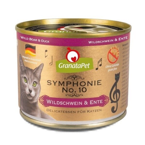 GRANATAPET Symphonie No.10 Šernų ir ančių šlapias kačių ėdalas - 200 g GRANATAPET Symphonie No.10 Šernų ir ančių šlapias kačių ėdalas - 200 g