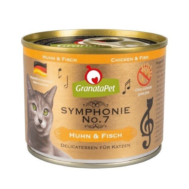 GRANATAPET Symphonie No.7 - šlapias kačių ėdalas su vištiena ir žuvimi, 200 g
