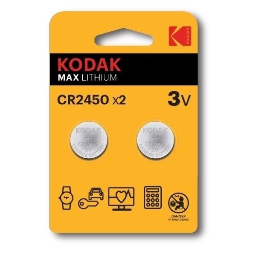 Kodak CR2450 ličio monetinė baterija, 3 V, 500 mAh