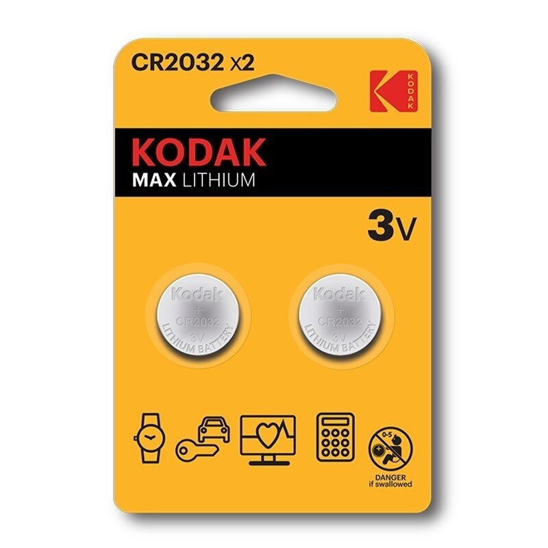 Kodak CR2032 vienkartinė ličio baterija Kodak CR2032 vienkartinė ličio baterija