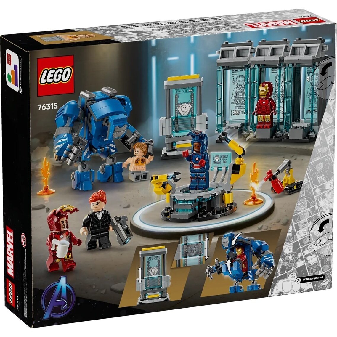 LEGO Marvel 76315 Geležinio žmogaus laboratorija: Šarvų salė 1 LEGO Marvel 76315 Geležinio žmogaus laboratorija: Šarvų salė 1