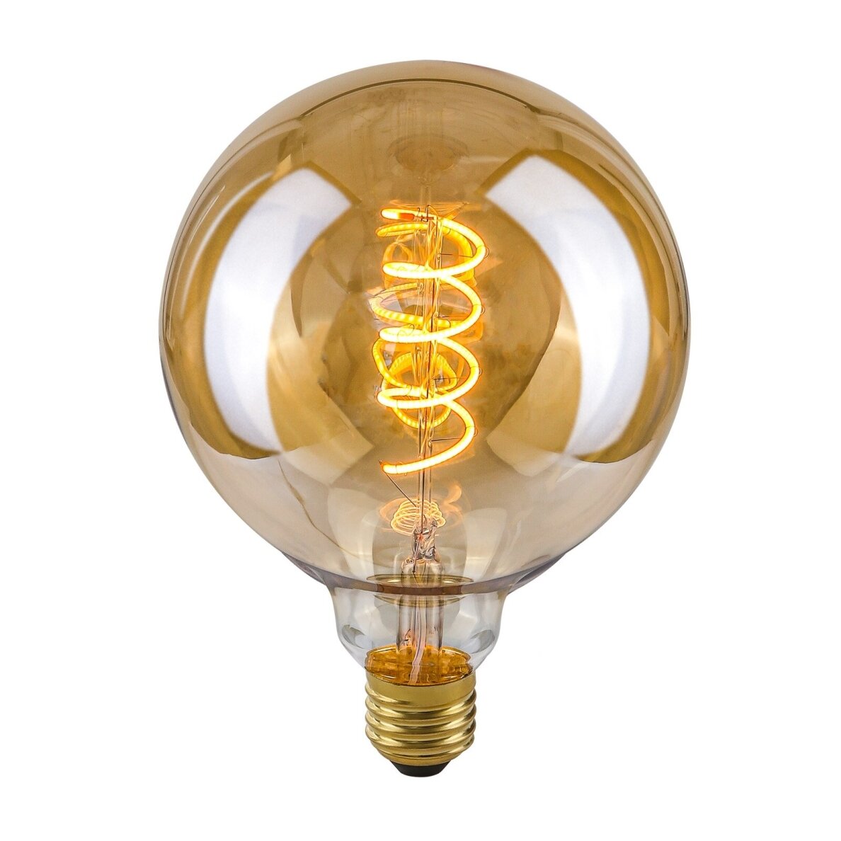 LED Lemputė E27 4W 2200K G125 Spiral Amber LED Lemputė E27 4W 2200K G125 Spiral Amber