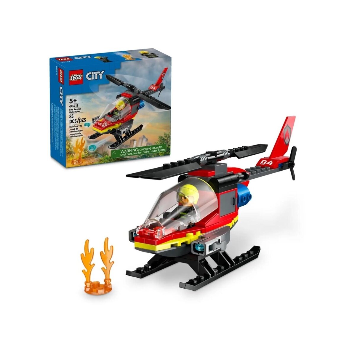 LEGO City 60411 Ugniagesių gelbėjimo sraigtasparnis