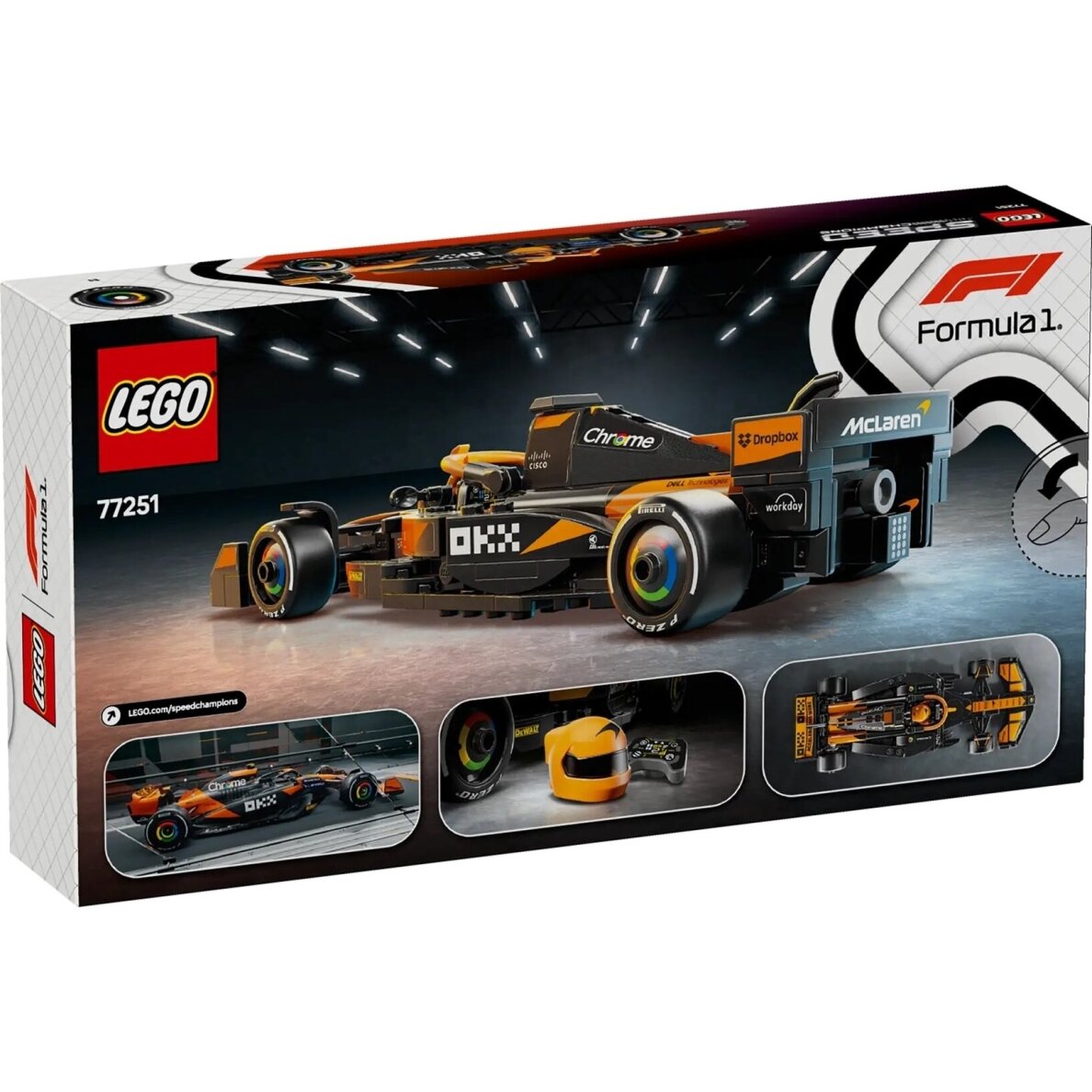 LEGO Speed Champions 77251 McLaren F1 Team MCL38 lenktyninis automobilis LEGO Speed Champions 77251 McLaren F1 Team MCL38 lenktyninis automobilis