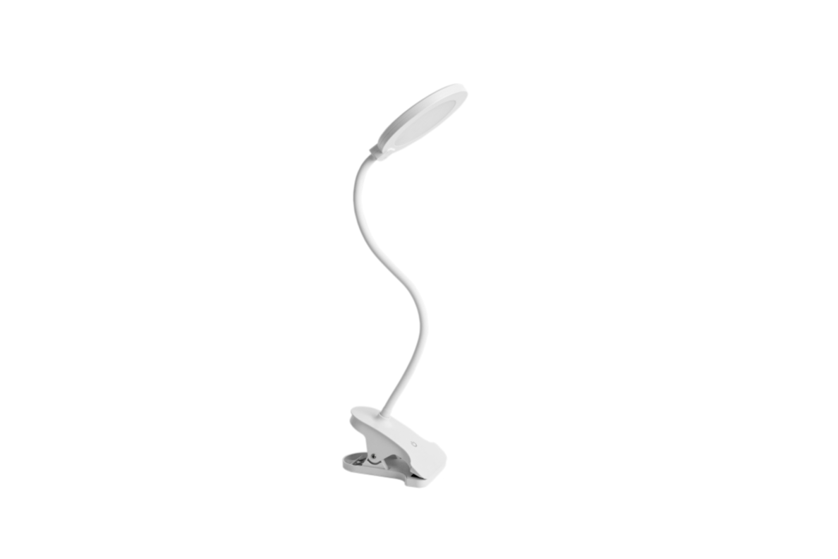 LED-työpöytävalaisin klipsillä GD-UNO-C valkoinen