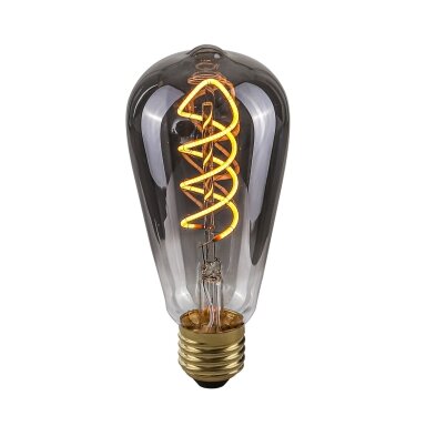 LED Lemputė E27 4W 2200K ST64 Spiral Smoke