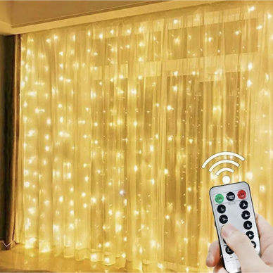 LED girlianda užuolaida lanksti 3 x 3 m 2 LED girlianda užuolaida lanksti 3 x 3 m 2