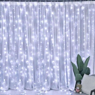 LED girlianda užuolaida lanksti 3 x 3 m 1 LED girlianda užuolaida lanksti 3 x 3 m 1