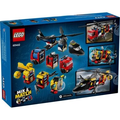 LEGO CITY 60462 Sraigtasparnio, gaisrinės sunkvežimio ir povandeninio laivo rinkinys (Remiksas) 1 LEGO CITY 60462 Sraigtasparnio, gaisrinės sunkvežimio ir povandeninio laivo rinkinys (Remiksas) 1