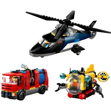 LEGO CITY 60462 Sraigtasparnio, gaisrinės sunkvežimio ir povandeninio laivo rinkinys (Remiksas) 2 LEGO CITY 60462 Sraigtasparnio, gaisrinės sunkvežimio ir povandeninio laivo rinkinys (Remiksas) 2