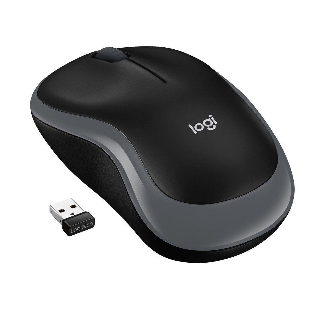 Logitech M185 belaidė optinė pelė, pilka Logitech M185 belaidė optinė pelė, pilka