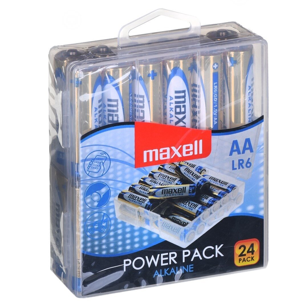 MAXELL LR6 AA šarminės baterijos VALUE BOX, 24 vnt. MAXELL LR6 AA šarminės baterijos VALUE BOX, 24 vnt.