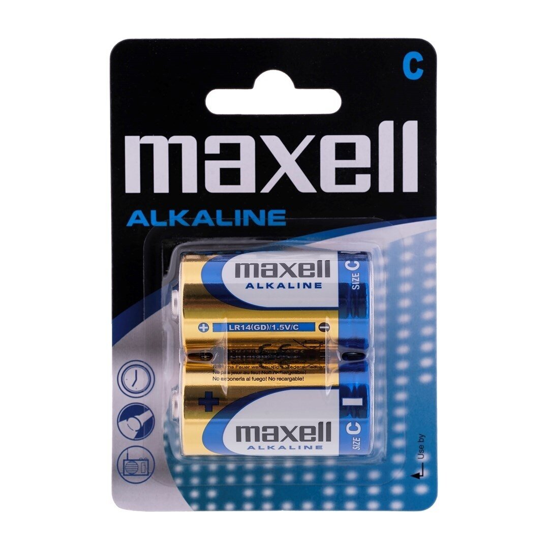 MAXELL šarminės baterijos LR14, 2 vnt. MAXELL šarminės baterijos LR14, 2 vnt.