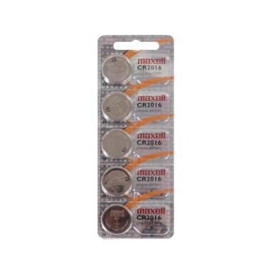MAXELL CR2016 monetinės baterijos, 5 vnt.