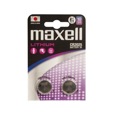 MAXELL CR2025 ličio monetinės baterijos, 3V, 2 vnt.
