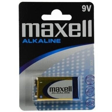 MAXELL šarminė baterija 9V, 6LR61, 1 vnt.