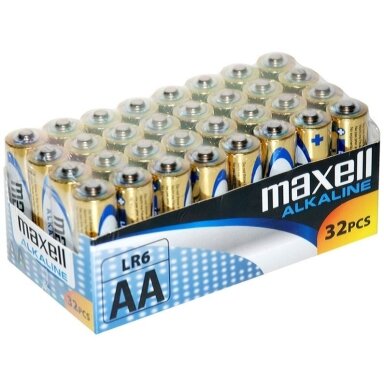 MAXELL šarminės AA LR6 baterijos, 32 vnt. (8 pakuotės po 4 vnt.)