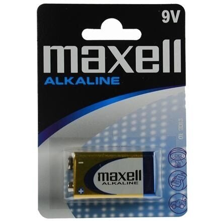 MAXELL šarminė baterija 9V, 6LR61, 1 vnt. MAXELL šarminė baterija 9V, 6LR61, 1 vnt.