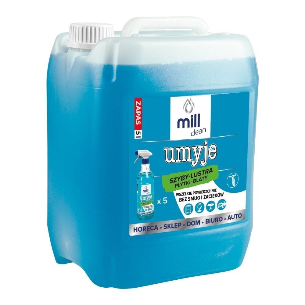 MILL CLEAN CLEANS 5 litrai. Skystas valiklis langams, veidrodžiams, plytelėms ir stalviršiams 2 MILL CLEAN CLEANS 5 litrai. Skystas valiklis langams, veidrodžiams, plytelėms ir stalviršiams 2