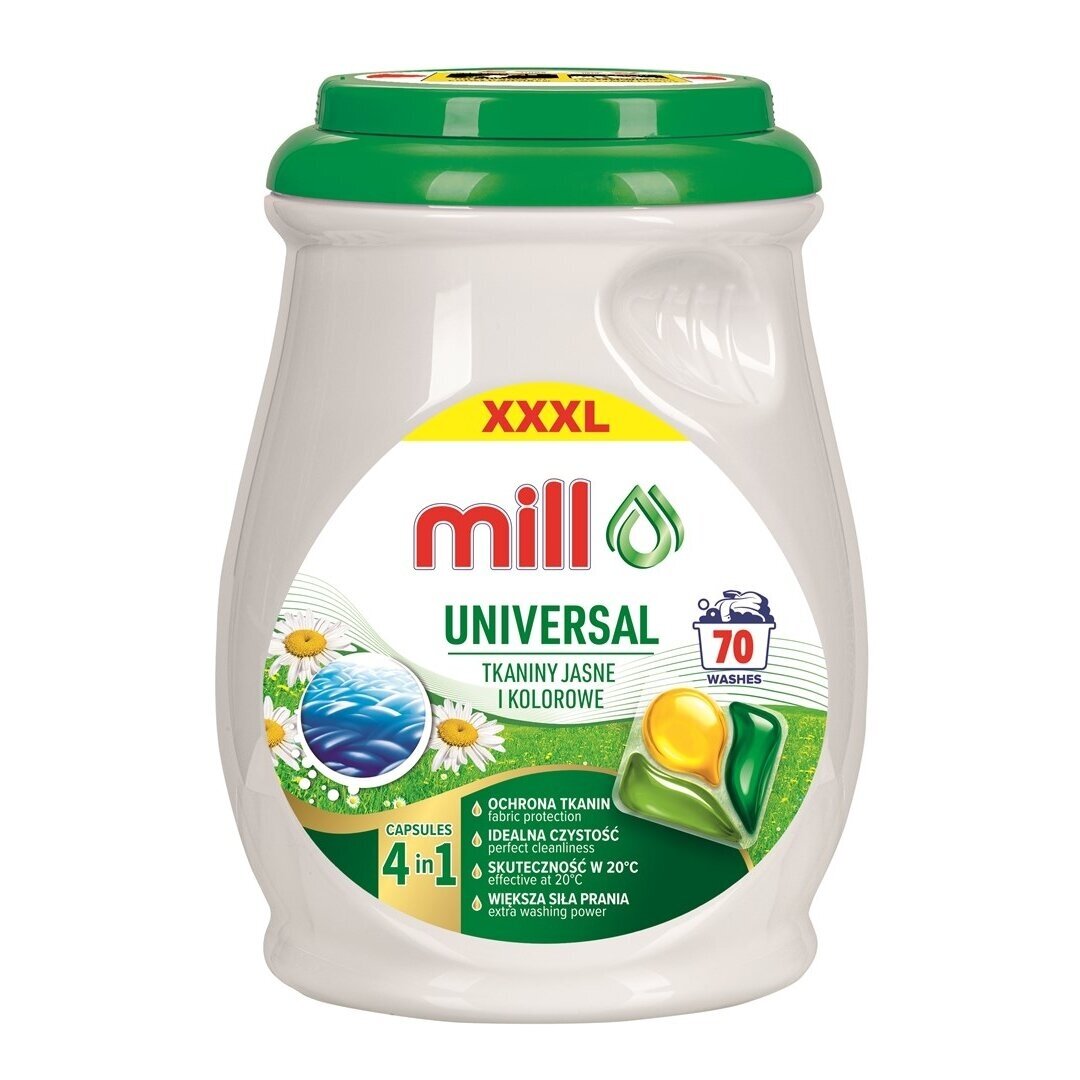 MILL PROFESSIONAL 3 kamerų universalios skalbimo kapsulės, 70 vnt. MILL PROFESSIONAL 3 kamerų universalios skalbimo kapsulės, 70 vnt.