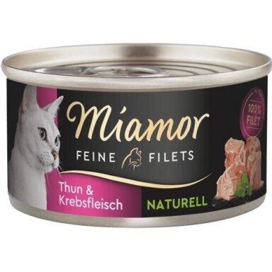 MIAMOR Feine Filets Naturell tunas su krabais - šlapias kačių ėdalas - 80 g