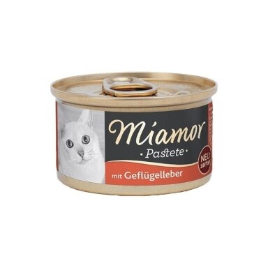 MIAMOR Mėsos paštetas su paukštiena ir kepenimis - kačių skanėstai - 85 g