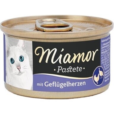 MIAMOR Pastete paukštienos širdelės - šlapias kačių ėdalas - 85 g