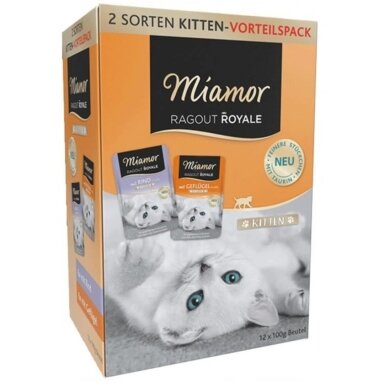 MIAMOR Ragout Royale kačiukų mišinys drebučiuose - šlapias kačių ėdalas - 12 x 100 g