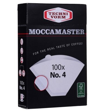 Moccamaster 85022 kavos filtrai, balti, 100 vnt. Moccamaster 85022 kavos filtrai, balti, 100 vnt.