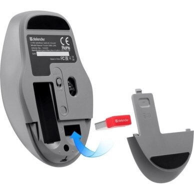 MOUSE DEFENDER FEAM MM-296 RF SILENT MINT belaidė optinė pelė 3