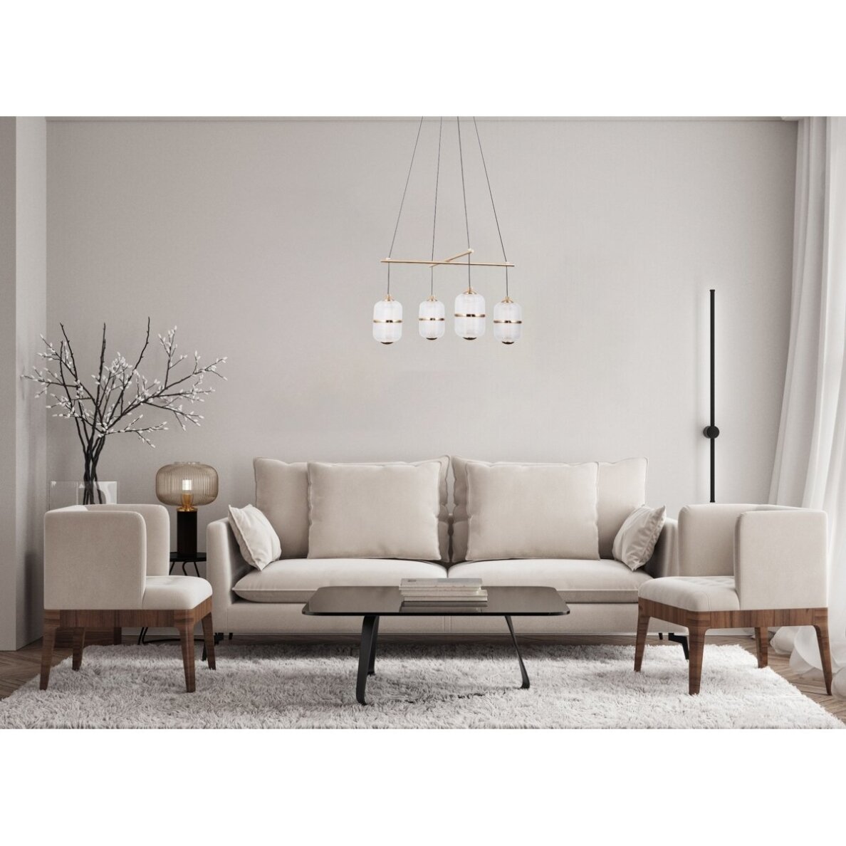 Pakabinamas šviestuvas Alani PND-34375-4-BK 1 Pakabinamas šviestuvas Alani PND-34375-4-BK 1