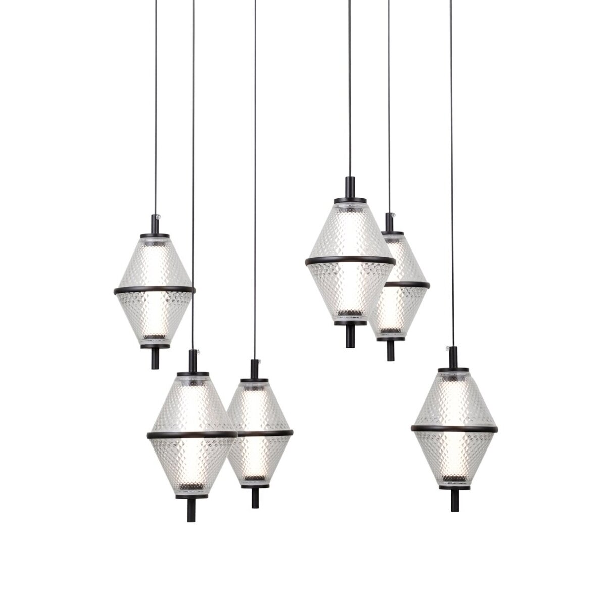 Pakabinamas šviestuvas Fuente PND-34395-6-BK 3