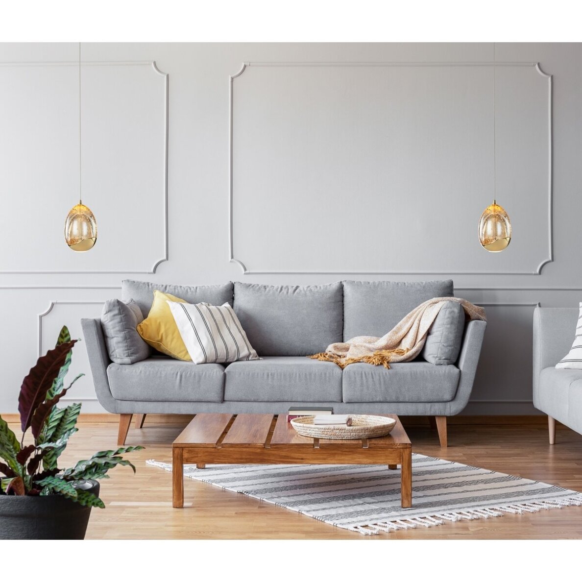 Pakabinamas šviestuvas Huelto PND-22112132-1A-CHPN, šampano aukso spalvos, modernus, LED apšvietimas 1