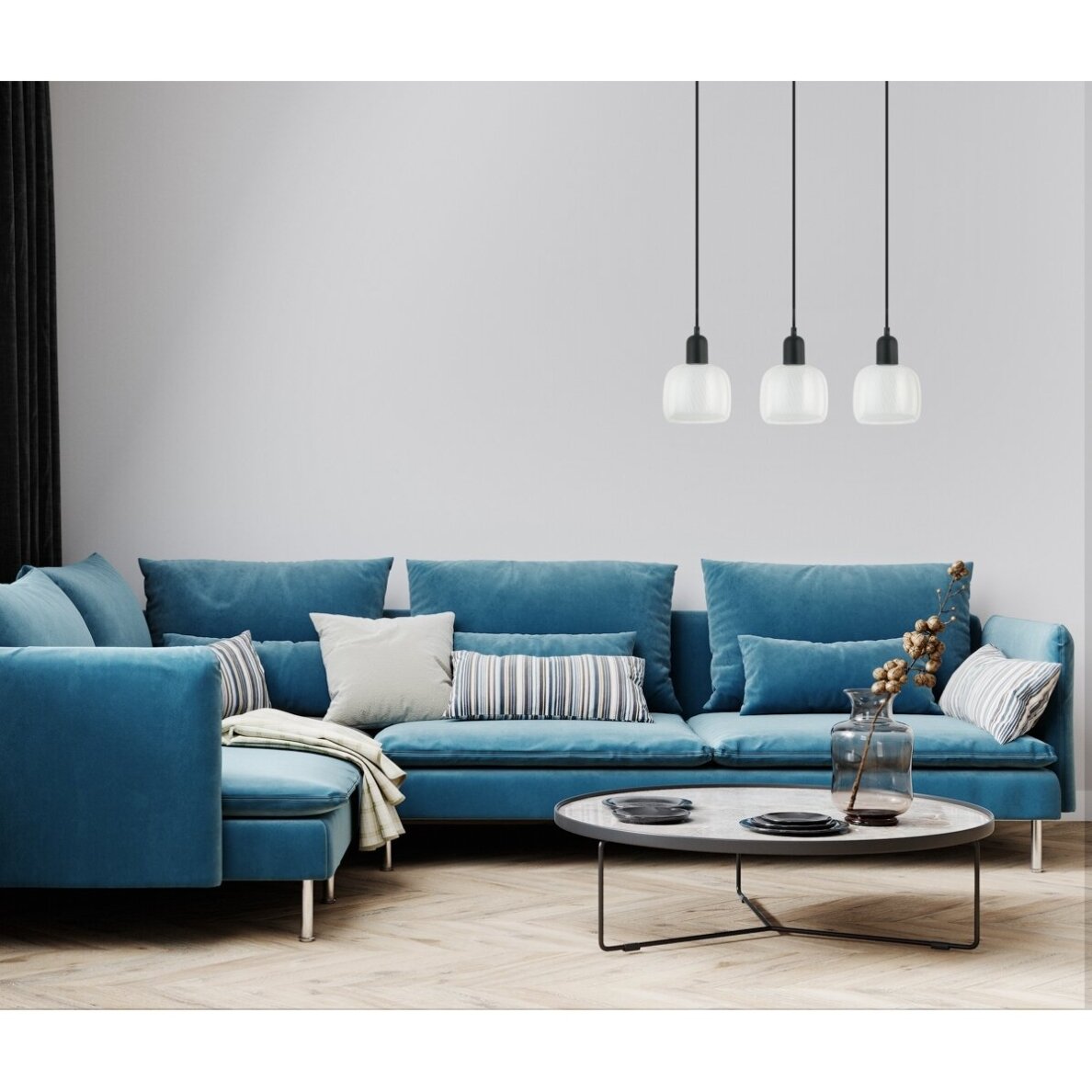 Pakabinamas šviestuvas Lamezia PND-67594-3-BK+CL 1