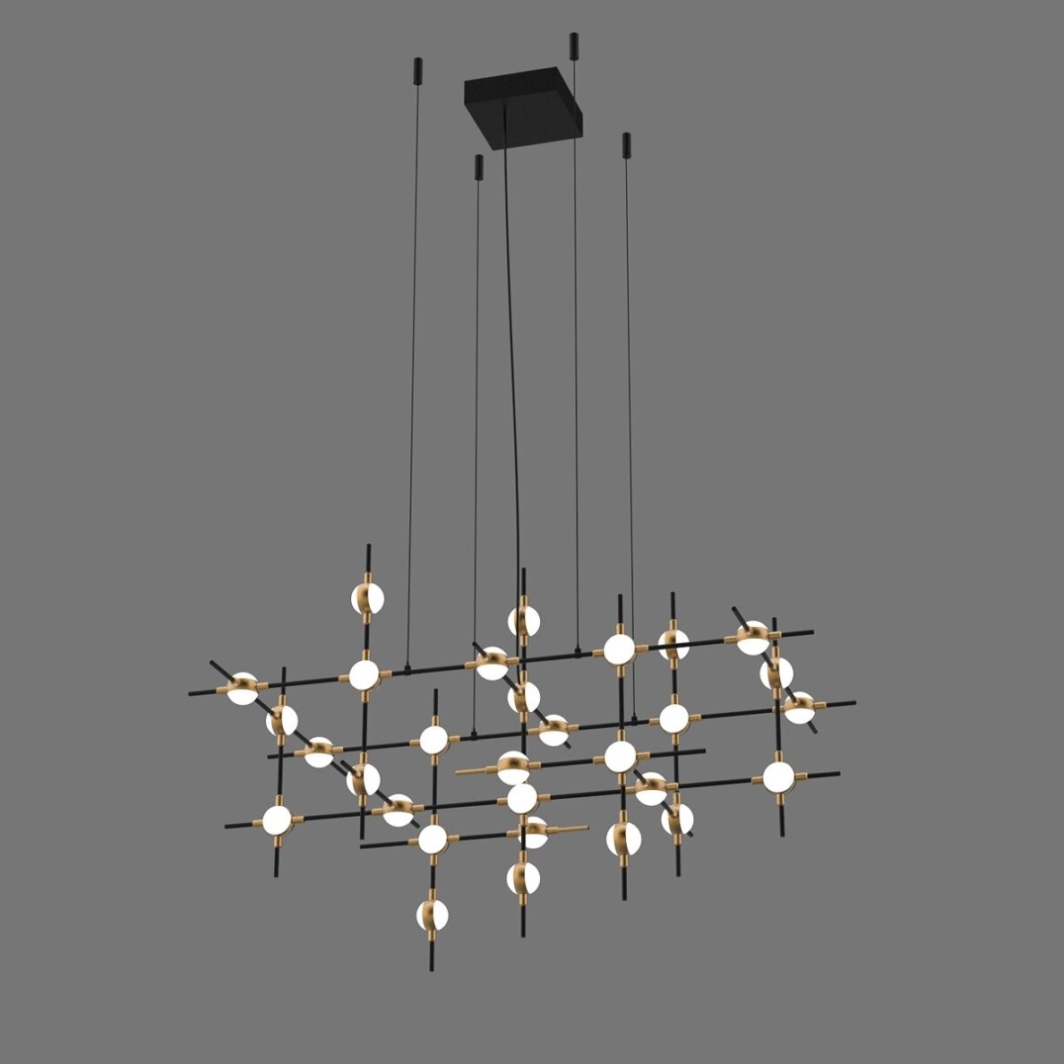 Pakabinamas šviestuvas Provenza MD18001067-30A BG, juodos ir aukso spalvų, modernus, LED apšvietimas