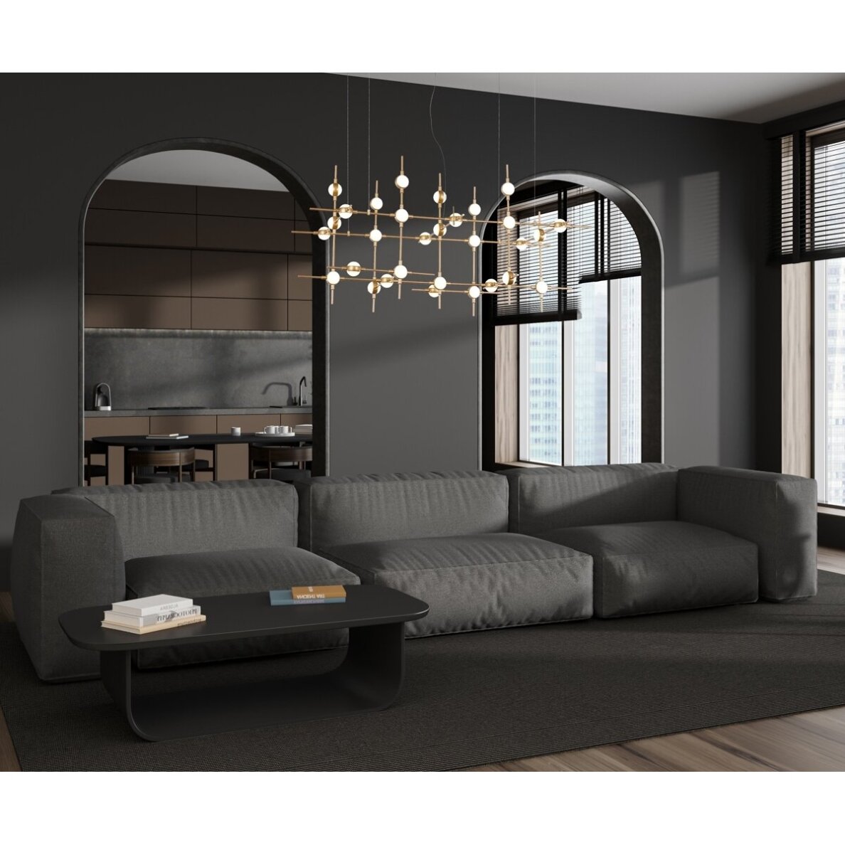 Pakabinamas šviestuvas Provenza MD18001067-30A GD, aukso spalvos, modernus, LED apšvietimas 1