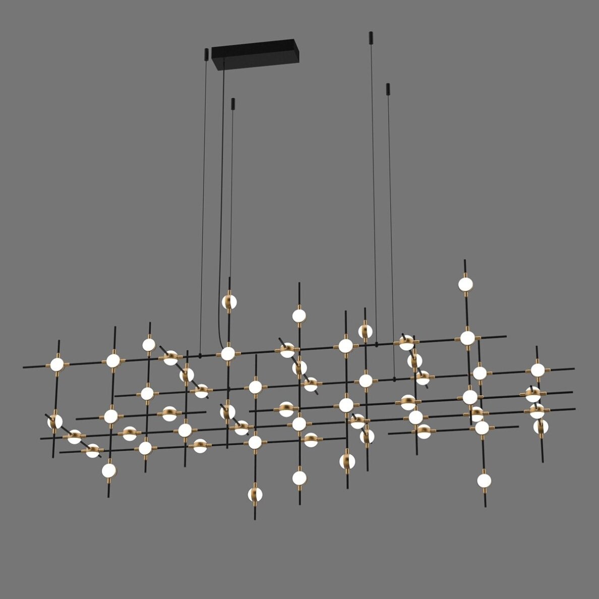 Pakabinamas šviestuvas Provenza MD18001067-55A BG, juodos ir aukso spalvų, modernus, LED apšvietimas