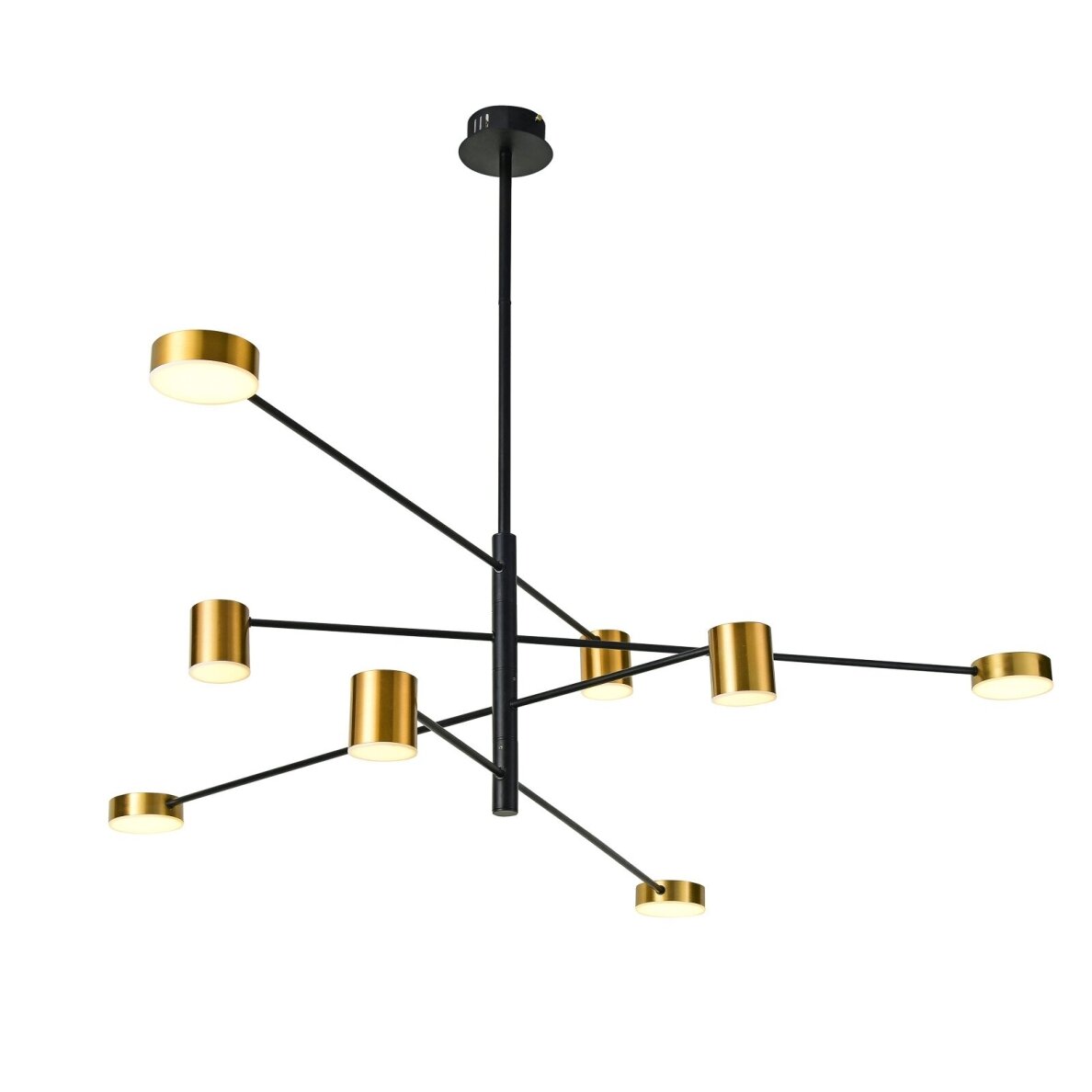 Pakabinamas šviestuvas Remdal PND-16374-8-BK-GD-3K, juodos ir aukso spalvų, modernus, LED apšvietimas